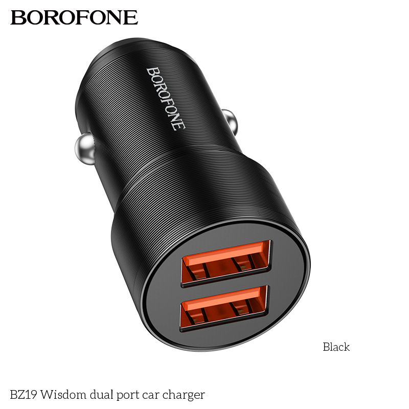 BOROFONE BZ19 Wisdom dual USB-A car charger 12 W NZ 3